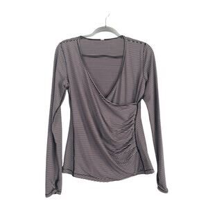 Lululemon Sunset Salutation Long Sleeve Mini Pop Stripe Black Mink Berry Size 8